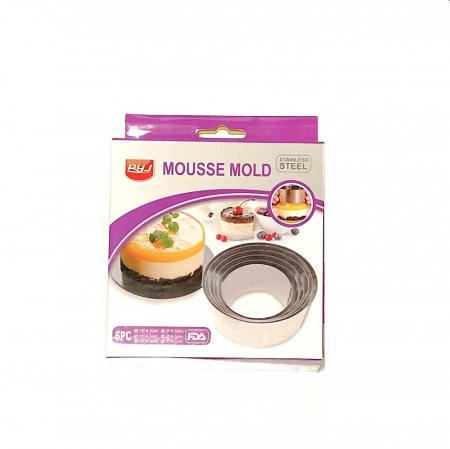 Формы для выпечки стальные Набор 6 шт | мини Кольца (70,80,90,100,110,120 мм, высота 55 мм)