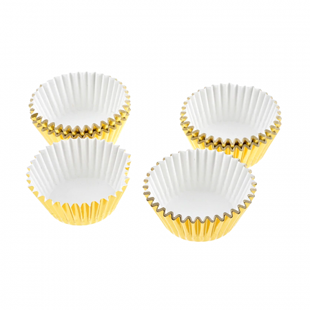 Бумажная капсула для капкейков Ø низ 5 см, высота 3 см, 100-500 шт ЗОЛОТО металлик