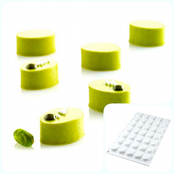 Силиконовая форма 3D для муссовых десертов и декора | Овал (Oval) мини на 35 ячеек