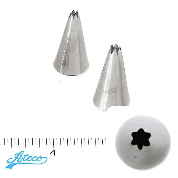 Кондитерская насадка открытая звезда №16, 17 Ateco | 6 лучей мини размер