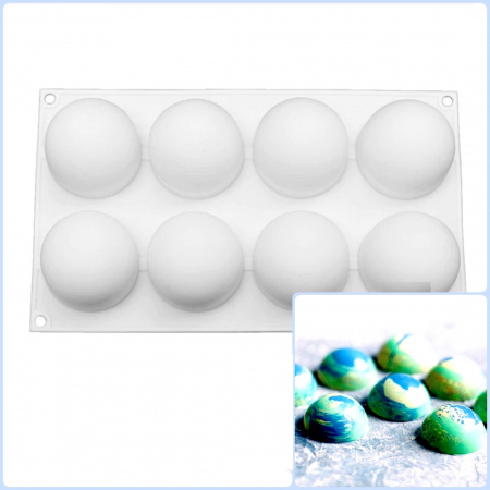 Силиконовая форма 3D для муссовых десертов | Трюфель 8 ячеек