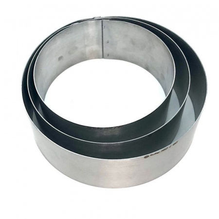 Формы для выпечки нерж.сталь Набор 3 шт | Кольца (высота 6 см, Ø 14, 16, 18 см)