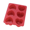 Форма для выпечки силиконовая Сердце 6 фигур 68*35 мм