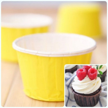 Бумажная капсула усиленная для выпечки капкейков Ø низ 5 см, высота 4 см | 100 шт Цветная