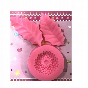 Молд силиконовый (вайнер) Бутон и Листья (мини)
