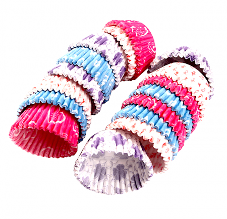 Бумажная капсула для выпечки и упаковки, Ø низ 2,5 см, высота 2 см, 100 шт Мини Печать Микс