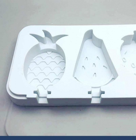 Силиконовая форма для мороженого 185•100•20 мм Фрукты 3 ячейки (80•45•20 мм)