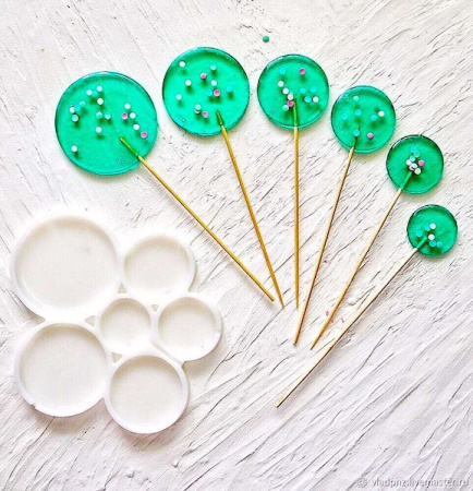 Силиконовая форма для карамели-шоколада-мастики 6 фигур - Круг 35-70 мм