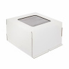 Коробка для торта 35•35•35 см с окном Белая (крышка+дно) | упак. 5-25 шт