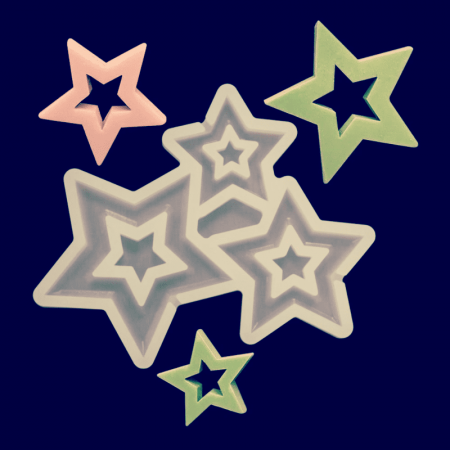 Силиконовая форма для шоколада-мастики-карамели 3 фигур - Звезда