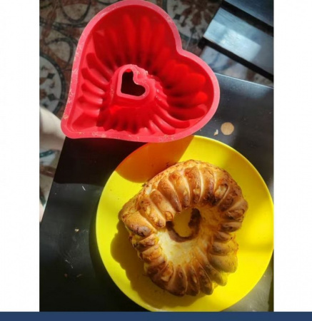 Силиконовая форма для выпечки Сердце мини Саварин 155•150•45 мм