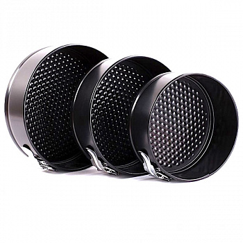 Форма для выпечки металлическая разъёмная антипригарная | Кольцо набор 3 шт: Ø 24, 26, 28 см, высота 7 см