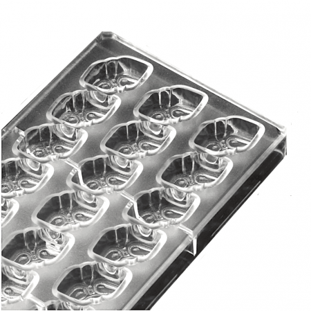 Поликарбонатная форма для шоколада 275*135*24 мм | Двойное Сердце (эконом)