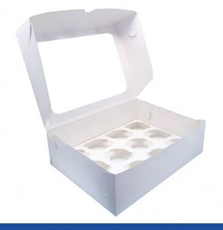 Коробка с окном для 12 капкейков 33*25*10 cм