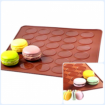 Коврик силиконовый для выпечки антипригарный с разметкой 2-х сторонний (для макарони)