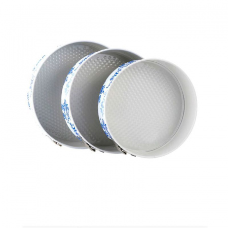 Форма для выпечки металлическая разъёмная керамическое покрытие | Кольцо набор 3 шт: Ø 24, 26, 28 см, высота 7 см