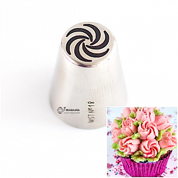 Насадка Бутон Малазийской Розы №18 шесть лепестков | L размер (Russian Flower Bud Nozzle #18 Rose Cup | L size | by Tulip Workshop)