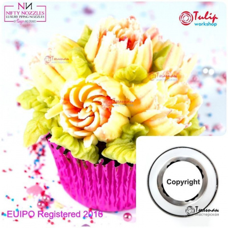 Насадка Малазийский Цветок №215 Роза Кэрол | XL размер (Russian Flower Nozzle # 215 - Rosy | XL size | By Tulip Workshop)