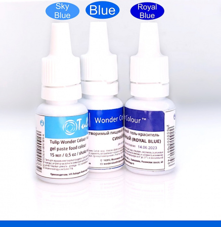 Гелевый пищевой краситель 15-50 мл. Синяя палитра: СИНИЙ Tulip Wonder Colour