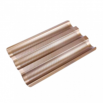 Противень перфорированный сталь. 3-х секц. для мини багетов