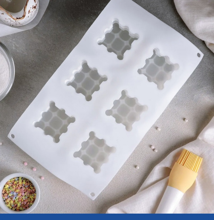 Силиконовая форма КУБ Пузырьки 6 фигур 230•150•60 мм (60•60•50 мм)