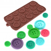 Форма для шоколада, мастики и проч. силиконовая | Пуговицы 19 фигур