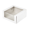 Коробка для торта с окном для торта 21•21•10 см | Стандарт (БЕЛАЯ упак. 5-25 шт)