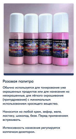 Пищевой краситель распылитель 50 г сухой ПЫЛЬНАЯ РОЗА