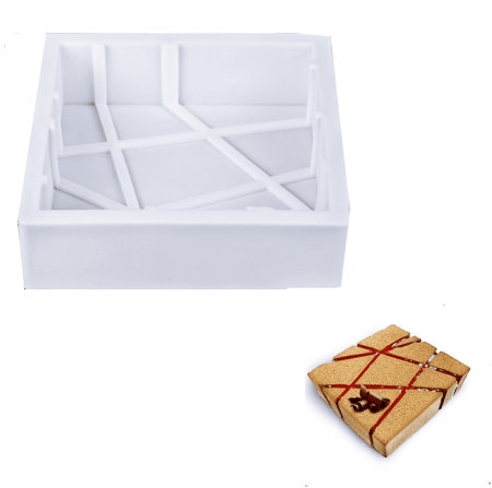 Силиконовая форма 3D для муссового торта | Камень 170*170 мм