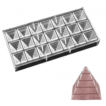 Поликарбонатная форма для шоколада 275*135*24 мм | Пирамида мод.22260 (эконом)